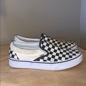 White and Black Checkered Vans